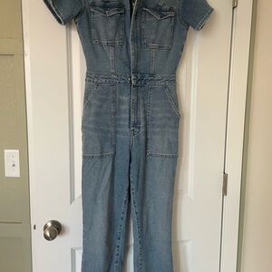 Good American Light Blue Denim Jumpsuit